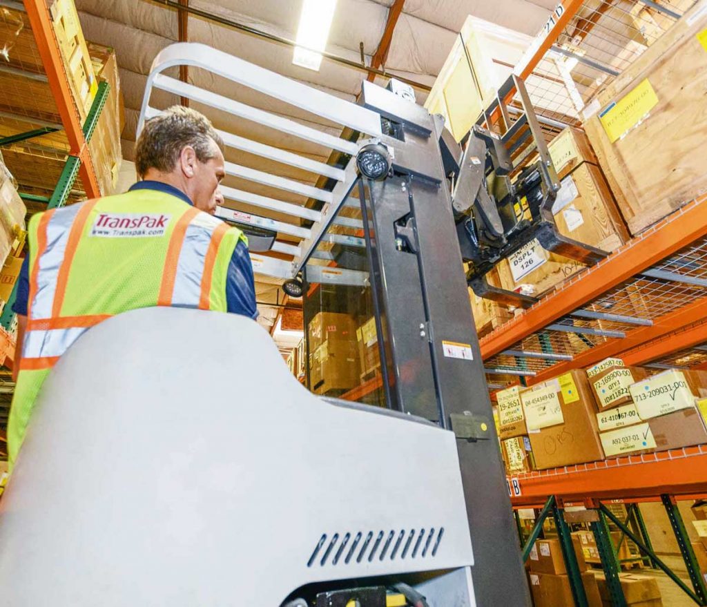 TransPak employee working on just-in-time packaging solutions.