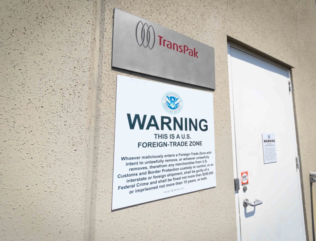 TransPak is TSA certified and US Customs & Border Protection certified
