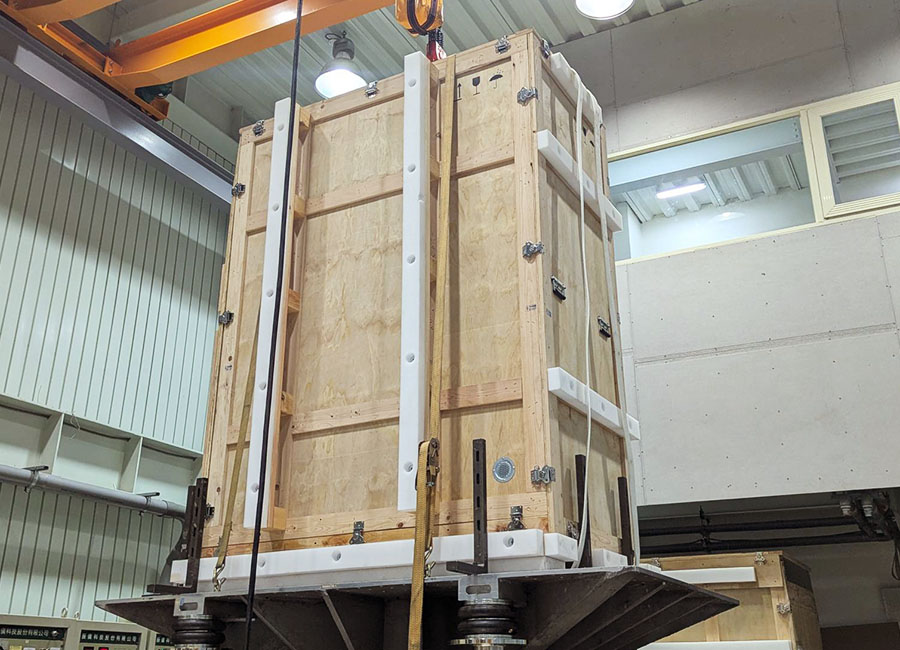 high-quality crate being tested at a secure facility
