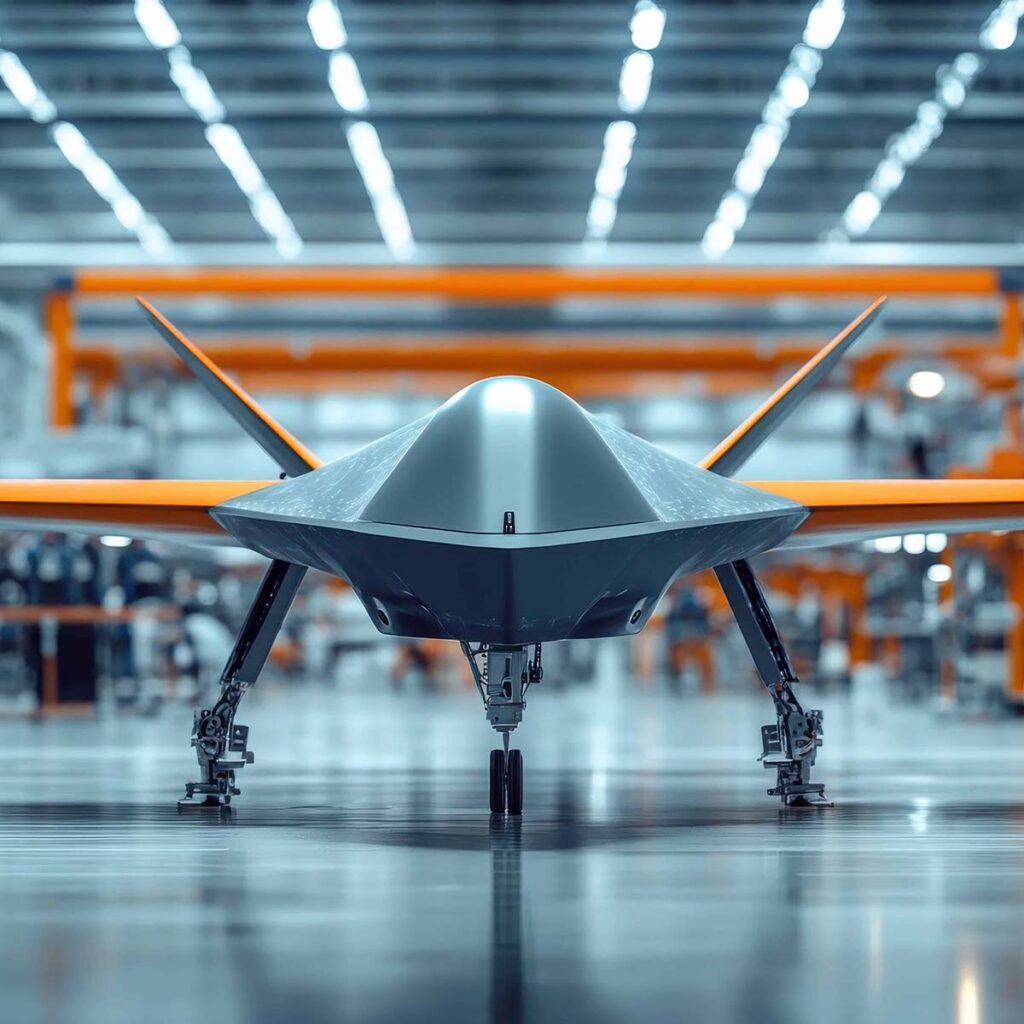 defense drone in factory for crating and logistics