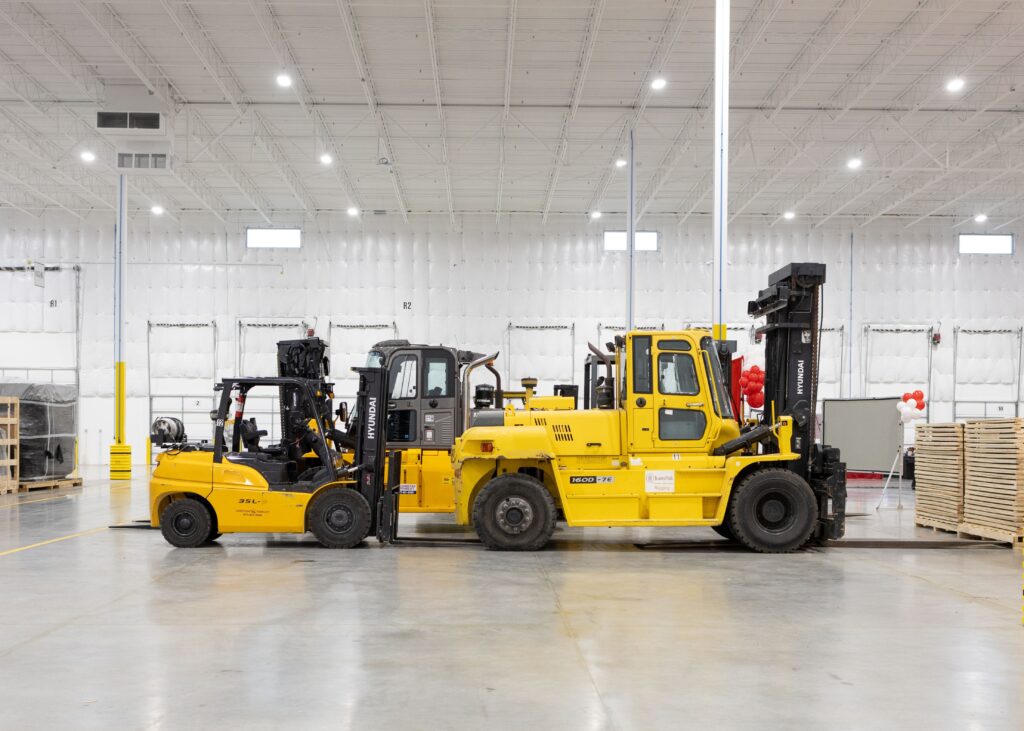 Rigging equipment on Manor facility floor